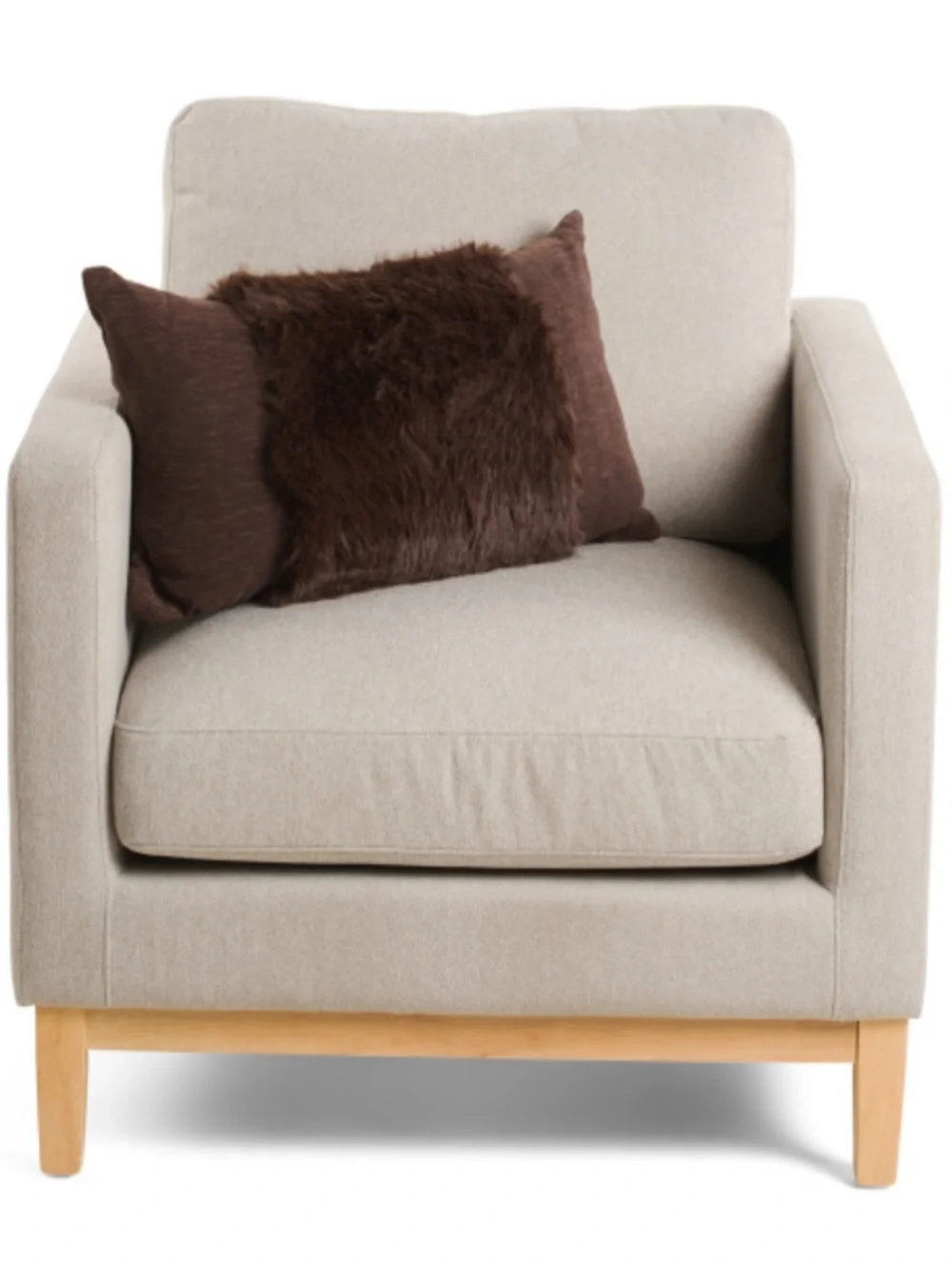 Tahari Faux Fur Accent Pillow in Dark Brown